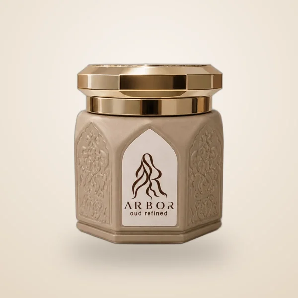 ARBOR Natural Oud A7 jar with gold octagonal lid