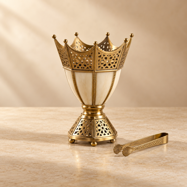 Incense burner and tongs for oud accessories